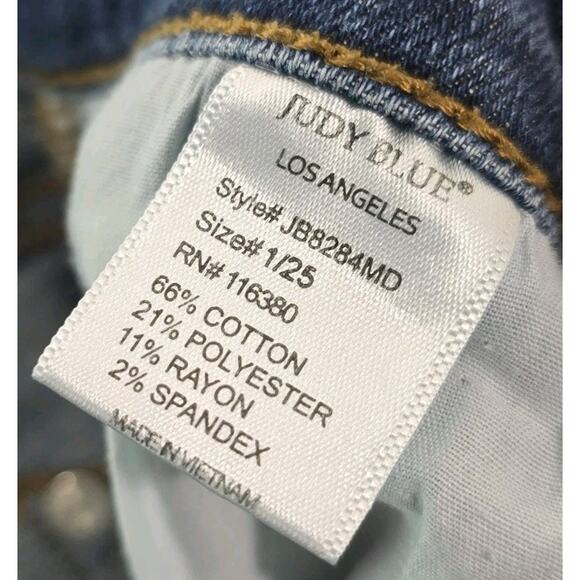 Judy Blue Jeans Womens 25 1 Skinny Denim High Rise Boyfriend Fit Distressed - Picture 10 of 13